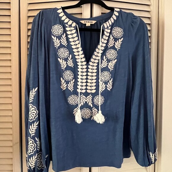 Nia Embroidered Top-Blue River - Picture 2 of 6